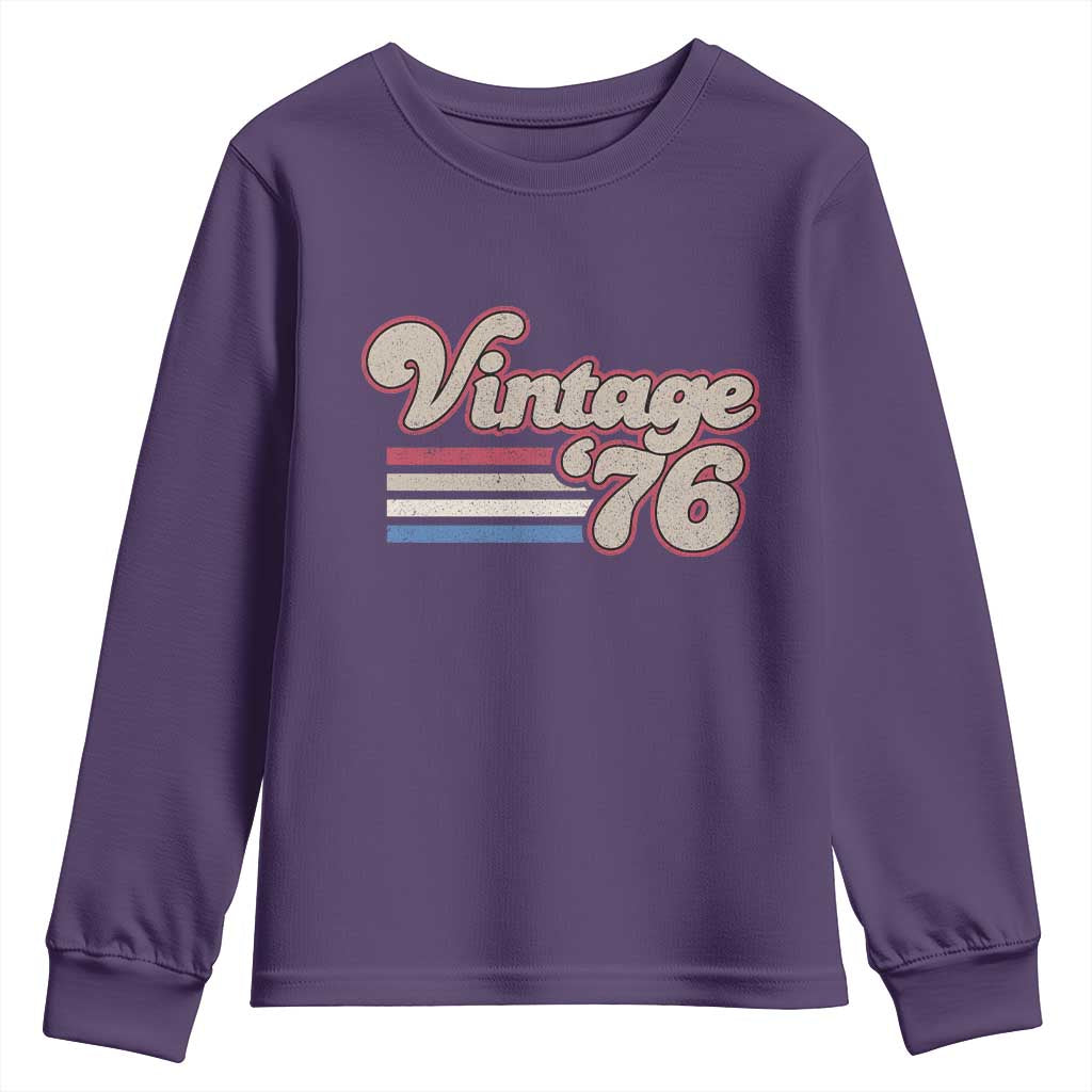 Vintage 50th Birthday Youth Sweatshirt Retro 1976 50 Year Old Stripes