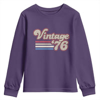 Vintage 50th Birthday Youth Sweatshirt Retro 1976 50 Year Old Stripes