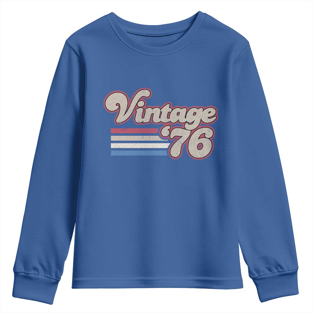 Vintage 50th Birthday Youth Sweatshirt Retro 1976 50 Year Old Stripes