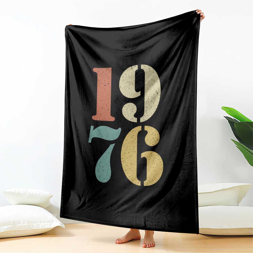 50th Birthday Throw Blanket Retro Vintage 1976 50 Year Old Gifts