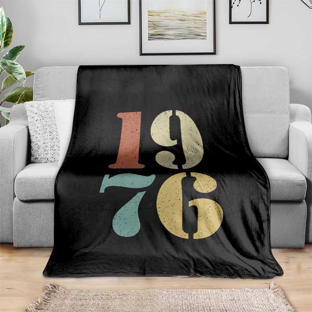 50th Birthday Throw Blanket Retro Vintage 1976 50 Year Old Gifts