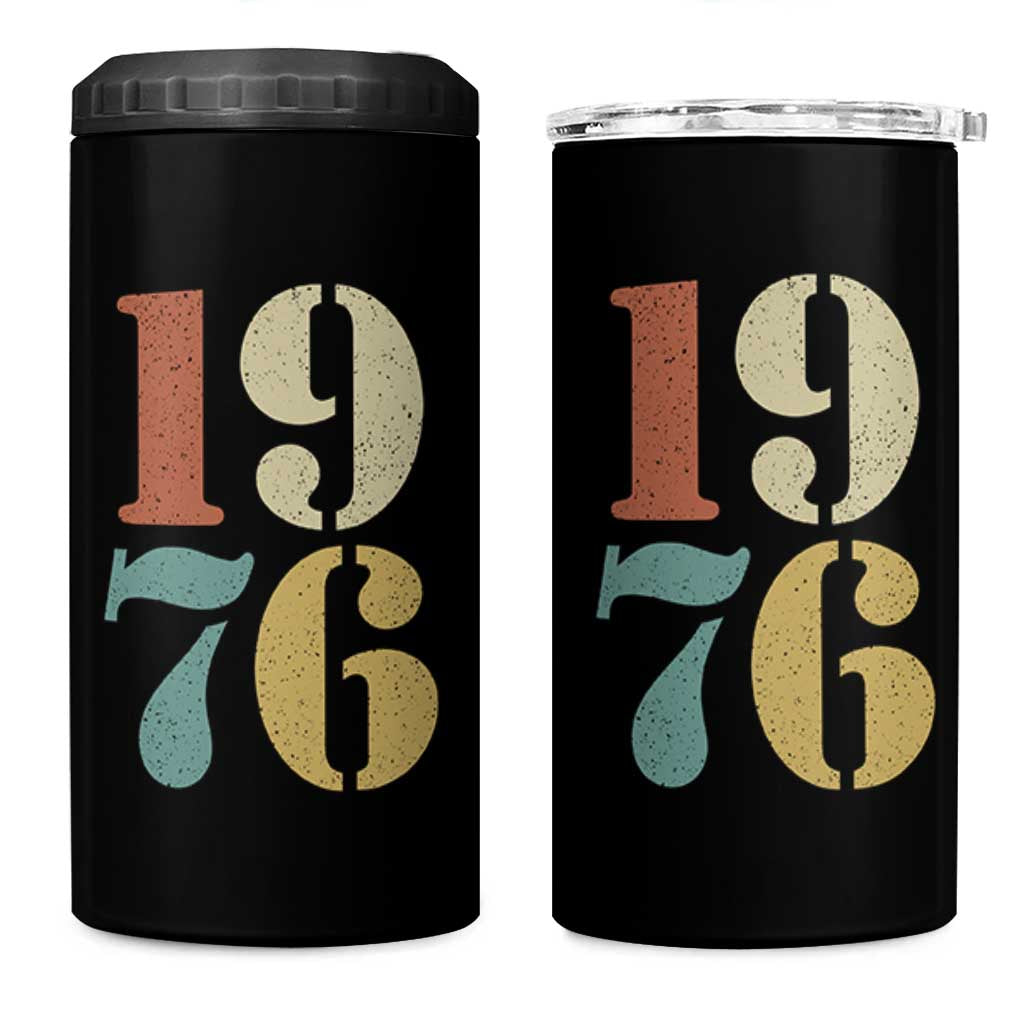 50th Birthday 4 in 1 Can Cooler Tumbler Retro Vintage 1976 50 Year Old Gifts