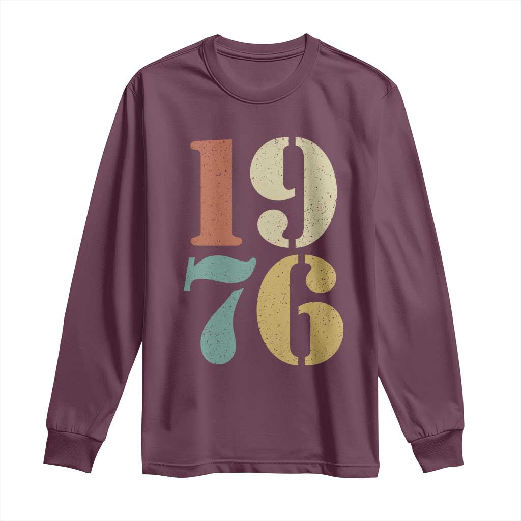50th Birthday Long Sleeve Shirt Retro Vintage 1976 50 Year Old Gifts
