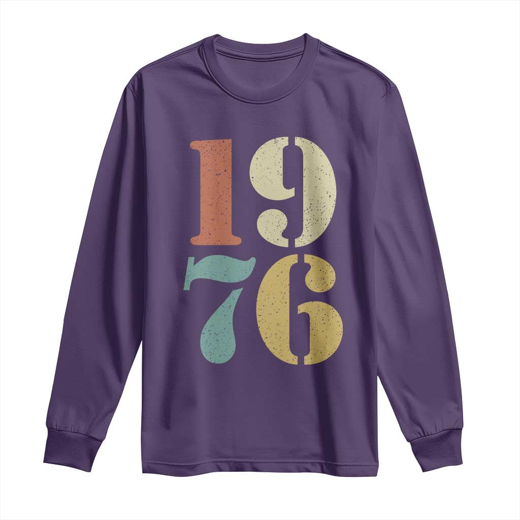 50th Birthday Long Sleeve Shirt Retro Vintage 1976 50 Year Old Gifts