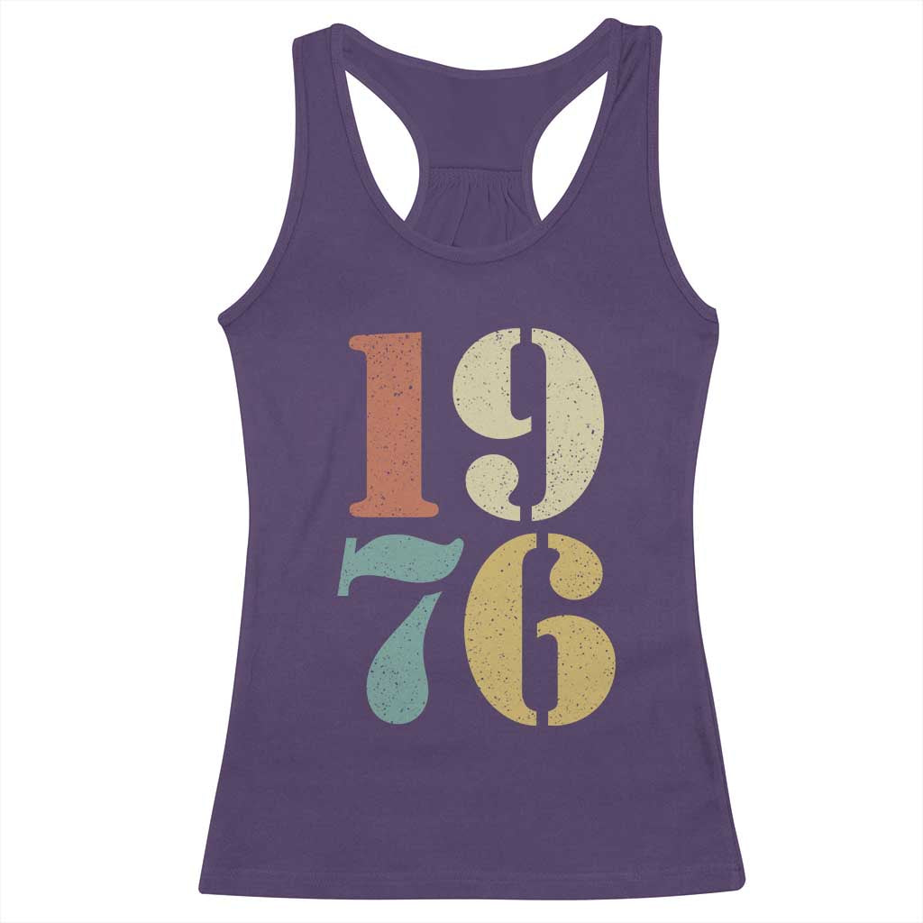 50th Birthday Racerback Tank Top Retro Vintage 1976 50 Year Old Gifts