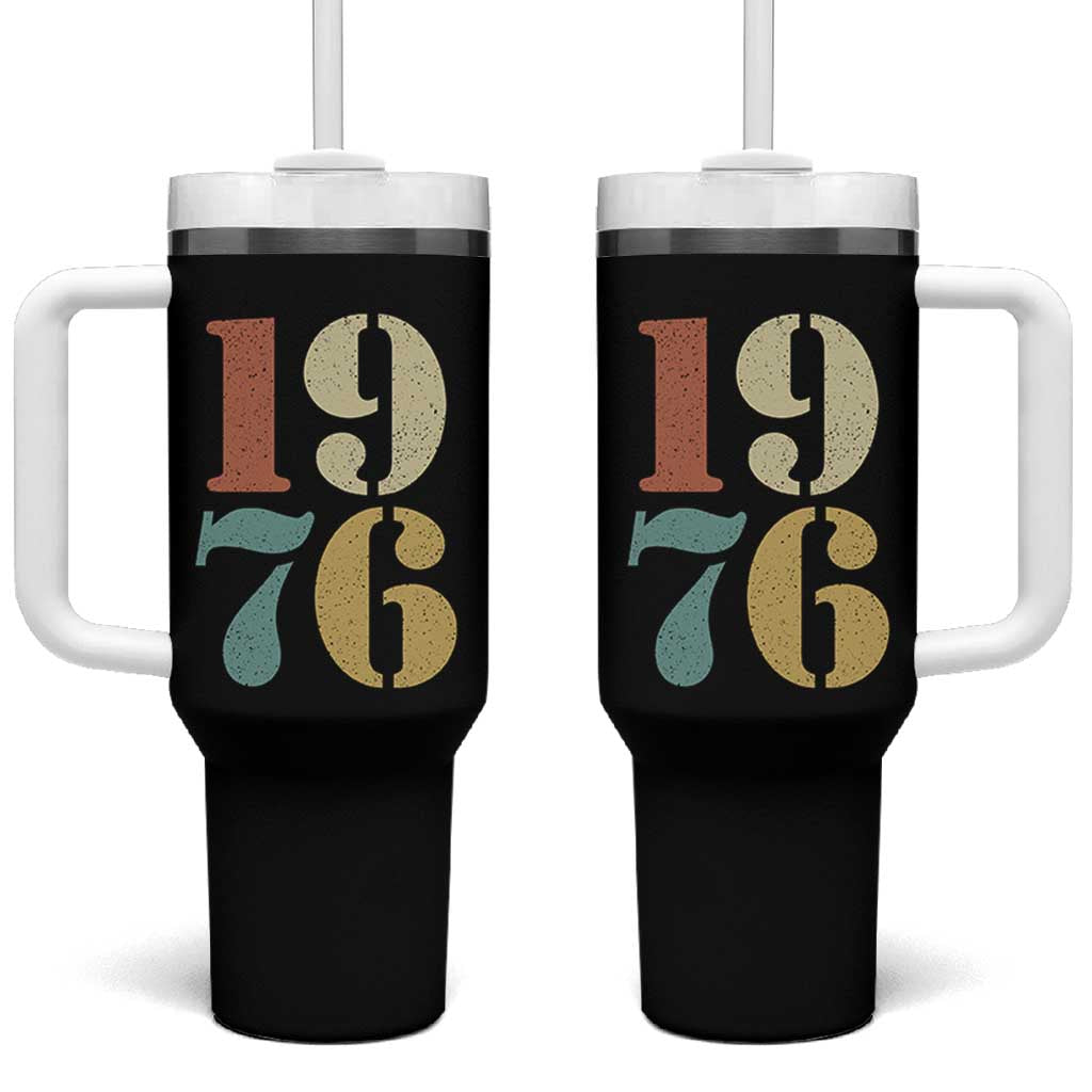 50th Birthday Tumbler With Handle Retro Vintage 1976 50 Year Old Gifts