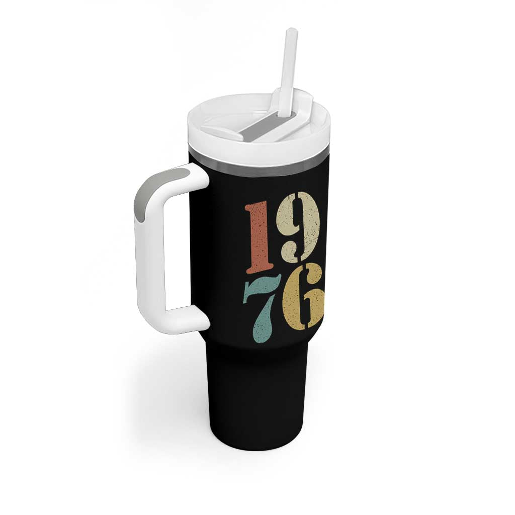 50th Birthday Tumbler With Handle Retro Vintage 1976 50 Year Old Gifts