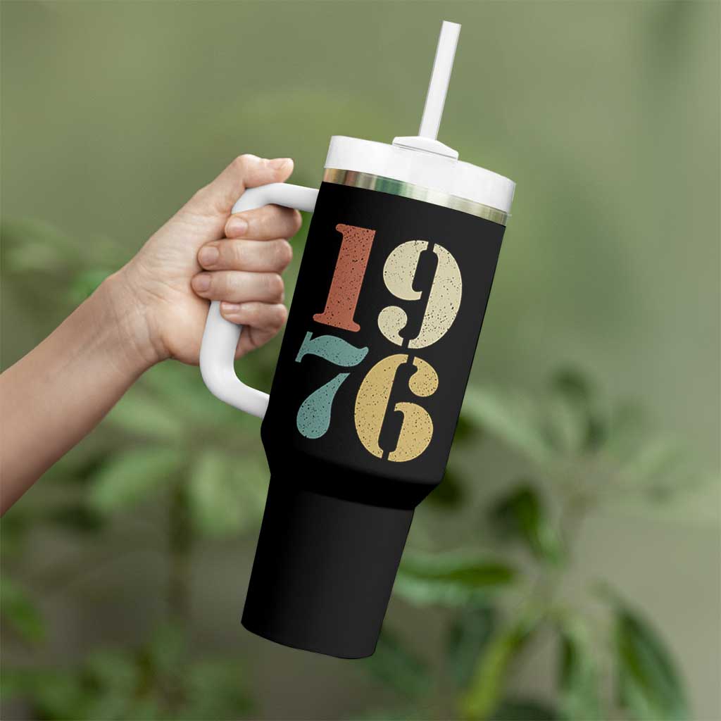 50th Birthday Tumbler With Handle Retro Vintage 1976 50 Year Old Gifts