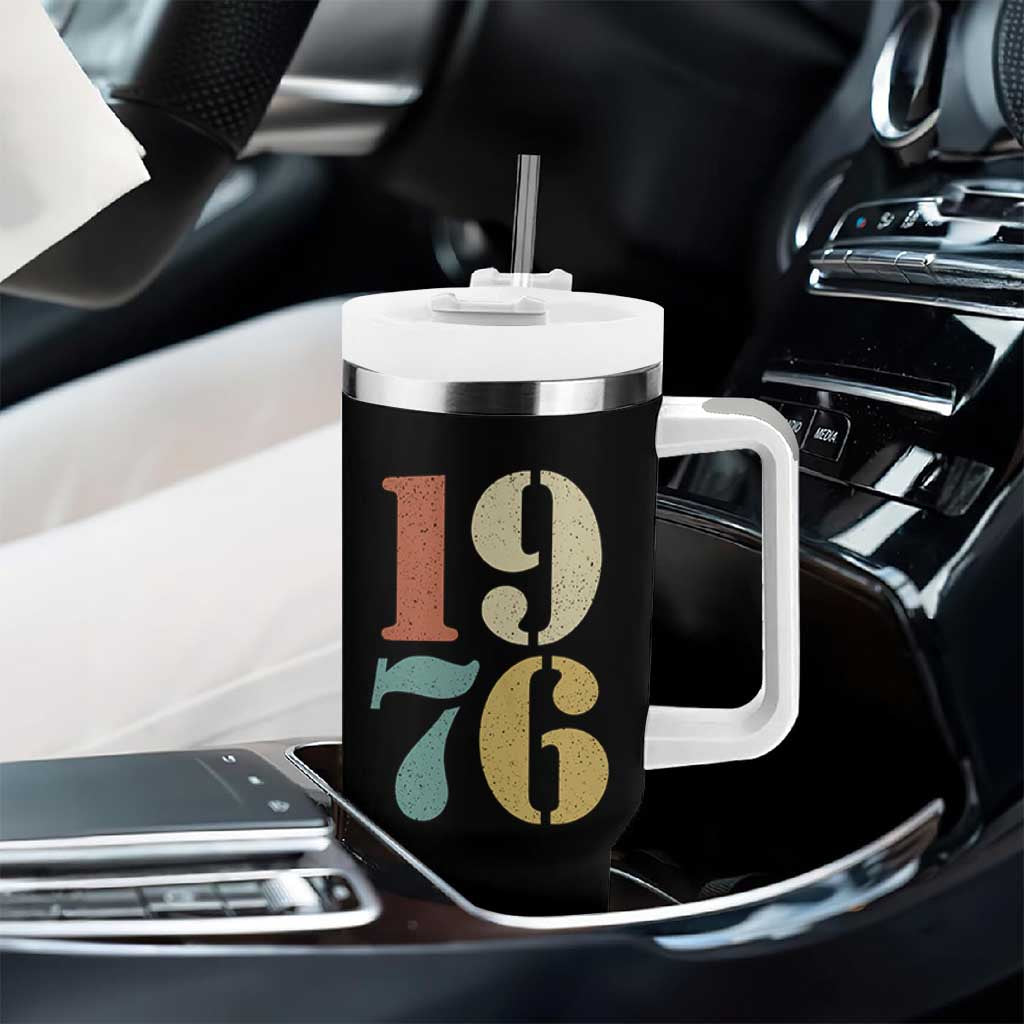 50th Birthday Tumbler With Handle Retro Vintage 1976 50 Year Old Gifts