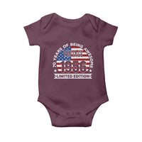 70th Birthday Baby Onesie Vintage 1956 70 Year Old Birthday American Flag