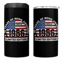 70th Birthday 4 in 1 Can Cooler Tumbler Vintage 1956 70 Year Old Birthday American Flag