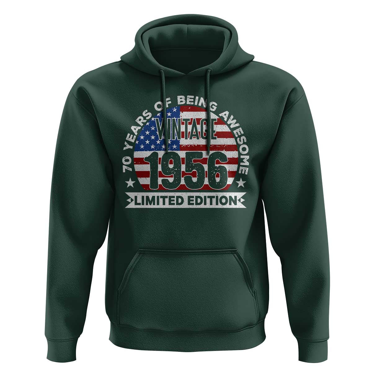70th Birthday Hoodie Vintage 1956 70 Year Old Birthday American Flag