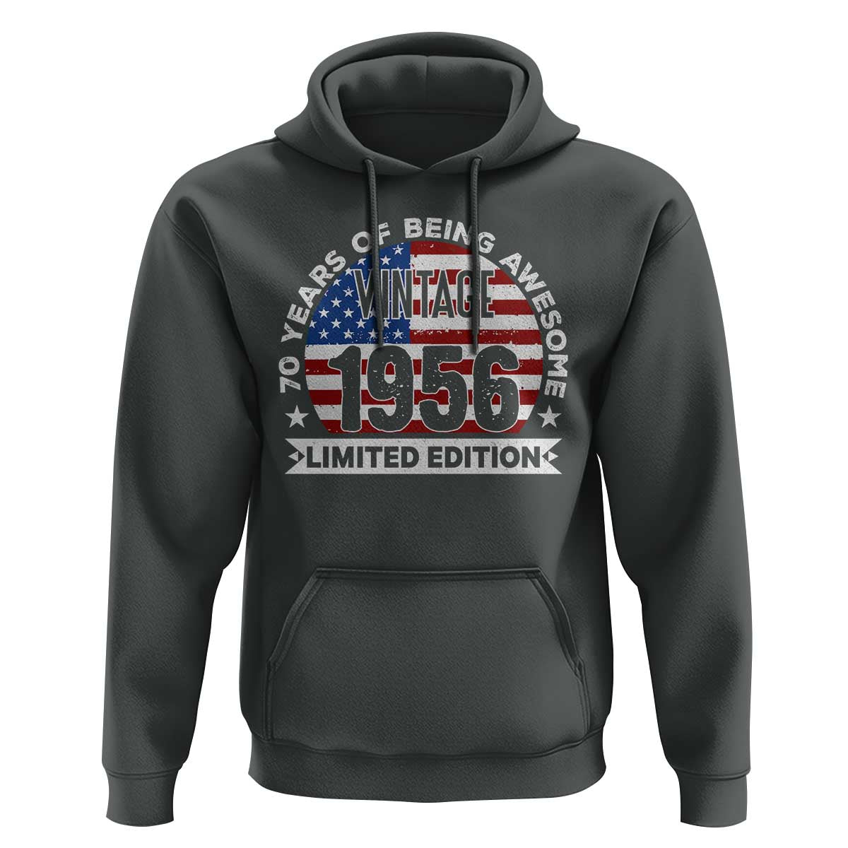 70th Birthday Hoodie Vintage 1956 70 Year Old Birthday American Flag