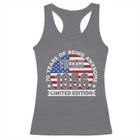 70th Birthday Racerback Tank Top Vintage 1956 70 Year Old Birthday American Flag