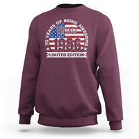 70th Birthday Sweatshirt Vintage 1956 70 Year Old Birthday American Flag