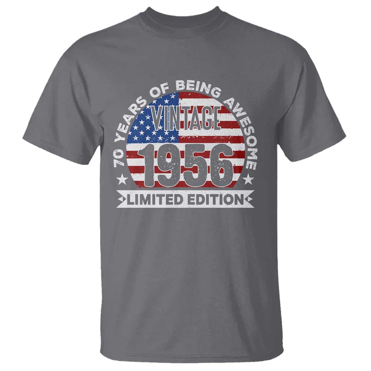 70th Birthday T Shirt Vintage 1956 70 Year Old Birthday American Flag