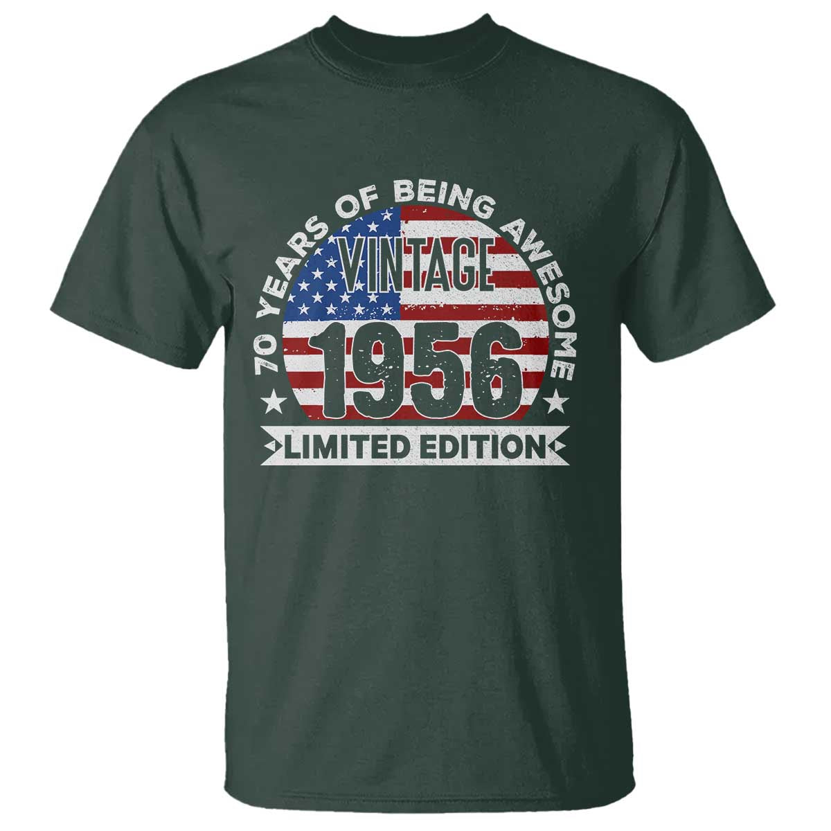 70th Birthday T Shirt Vintage 1956 70 Year Old Birthday American Flag