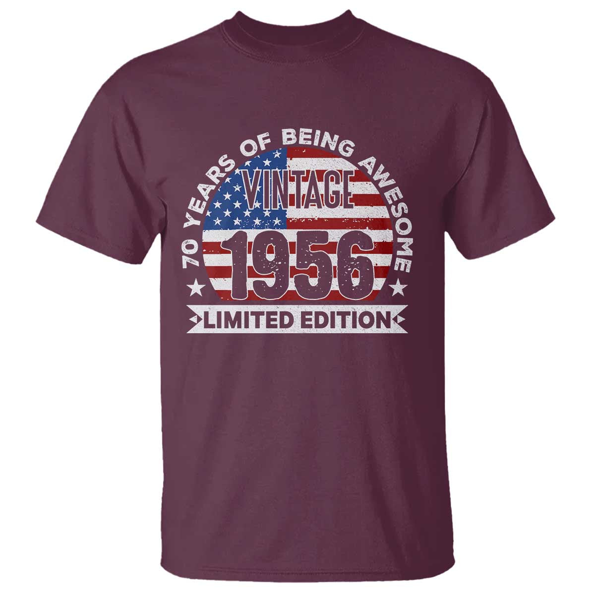 70th Birthday T Shirt Vintage 1956 70 Year Old Birthday American Flag