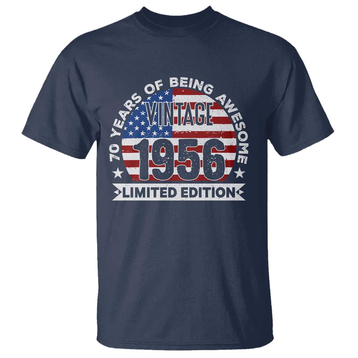 70th Birthday T Shirt Vintage 1956 70 Year Old Birthday American Flag