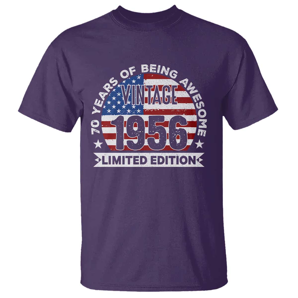 70th Birthday T Shirt Vintage 1956 70 Year Old Birthday American Flag