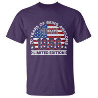 70th Birthday T Shirt Vintage 1956 70 Year Old Birthday American Flag