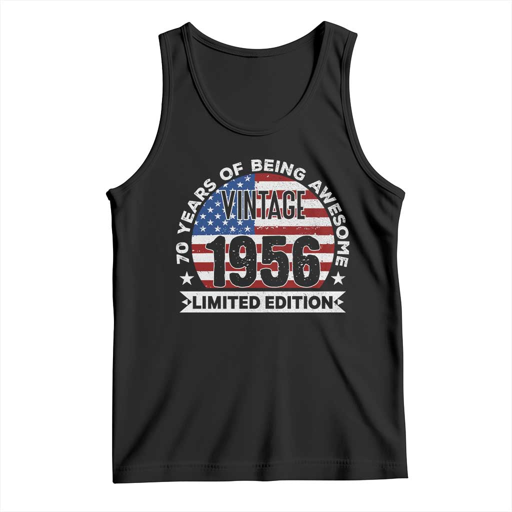 70th Birthday Tank Top Vintage 1956 70 Year Old Birthday American Flag