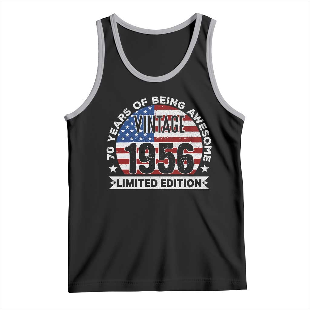 70th Birthday Tank Top Vintage 1956 70 Year Old Birthday American Flag