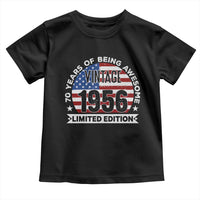 70th Birthday Toddler T Shirt Vintage 1956 70 Year Old Birthday American Flag