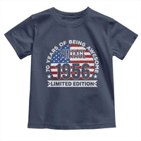 70th Birthday Toddler T Shirt Vintage 1956 70 Year Old Birthday American Flag
