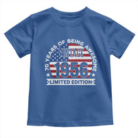70th Birthday Toddler T Shirt Vintage 1956 70 Year Old Birthday American Flag