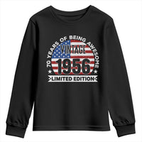 70th Birthday Youth Sweatshirt Vintage 1956 70 Year Old Birthday American Flag