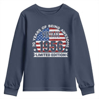 70th Birthday Youth Sweatshirt Vintage 1956 70 Year Old Birthday American Flag