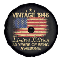80th Birthday Spare Tire Cover Vintage 1946 Limited Edition 80 Year Old Birthday USA Flag