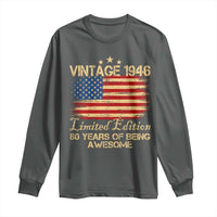 80th Birthday Long Sleeve Shirt Vintage 1946 Limited Edition 80 Year Old Birthday USA Flag