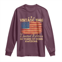 80th Birthday Long Sleeve Shirt Vintage 1946 Limited Edition 80 Year Old Birthday USA Flag