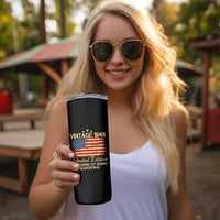 80th Birthday Skinny Tumbler Vintage 1946 Limited Edition 80 Year Old Birthday USA Flag