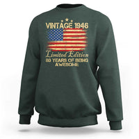 80th Birthday Sweatshirt Vintage 1946 Limited Edition 80 Year Old Birthday USA Flag