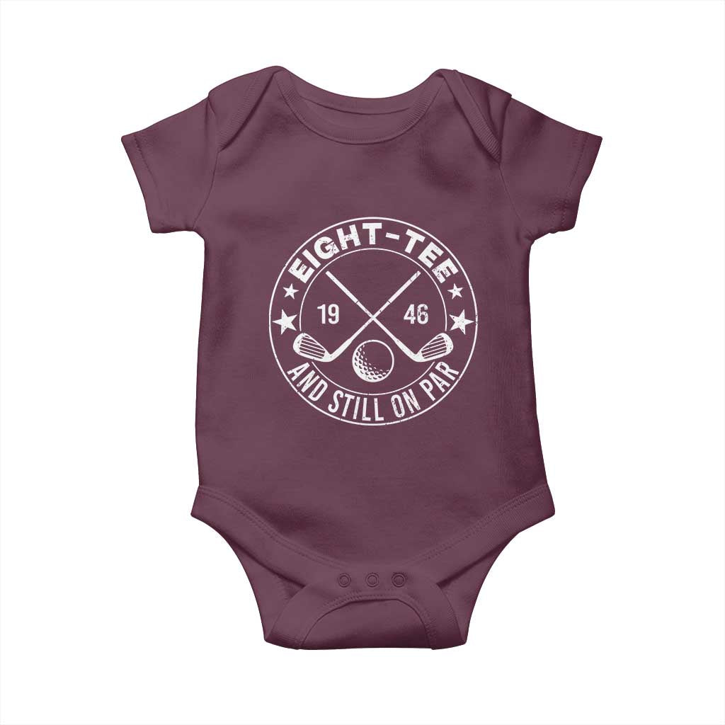 80th Birthday Golf Baby Onesie Vintage 1946 Eight Tee And Still On Par Golf Lover Gift