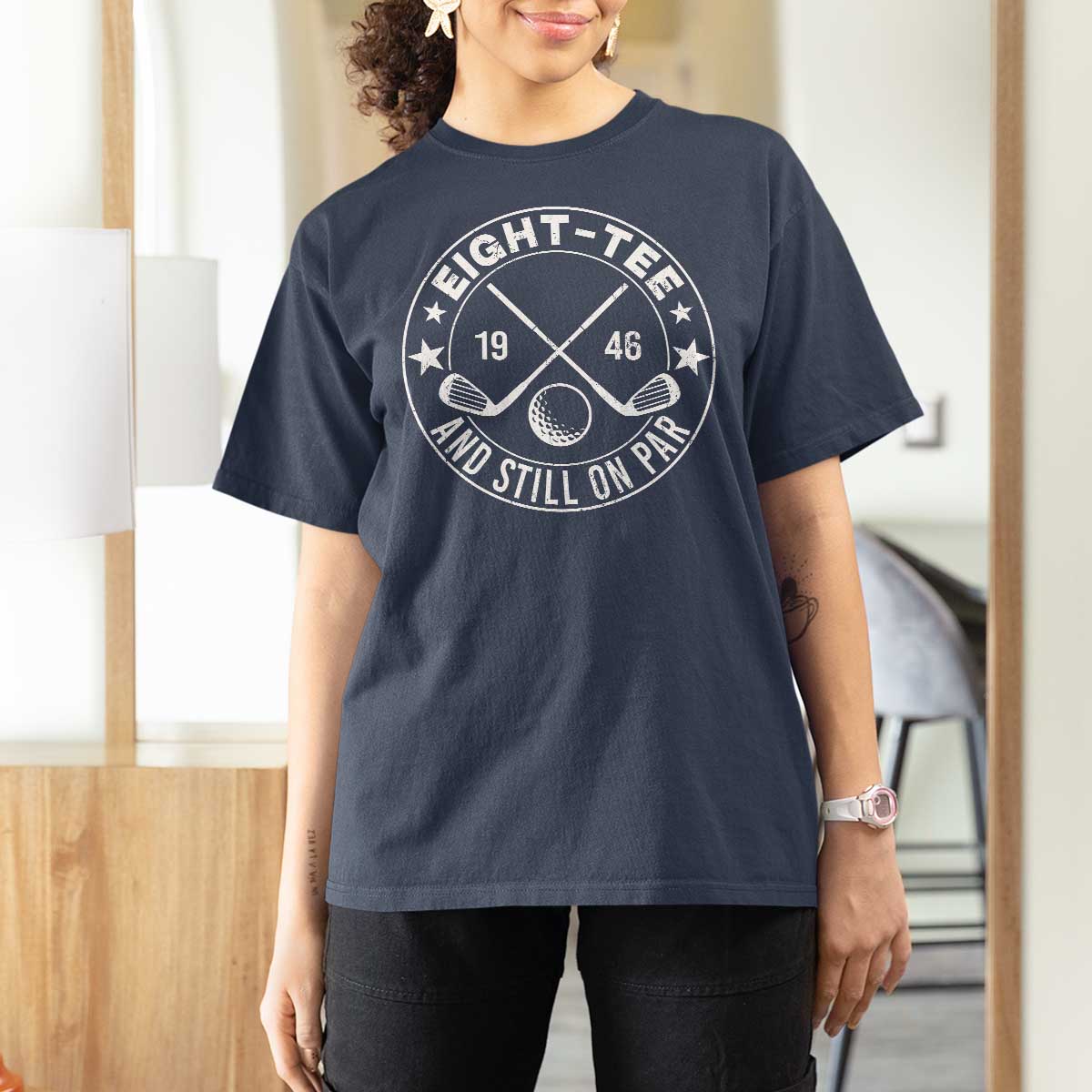80th Birthday Golf T Shirt For Women Vintage 1946 Eight Tee And Still On Par Golf Lover Gift