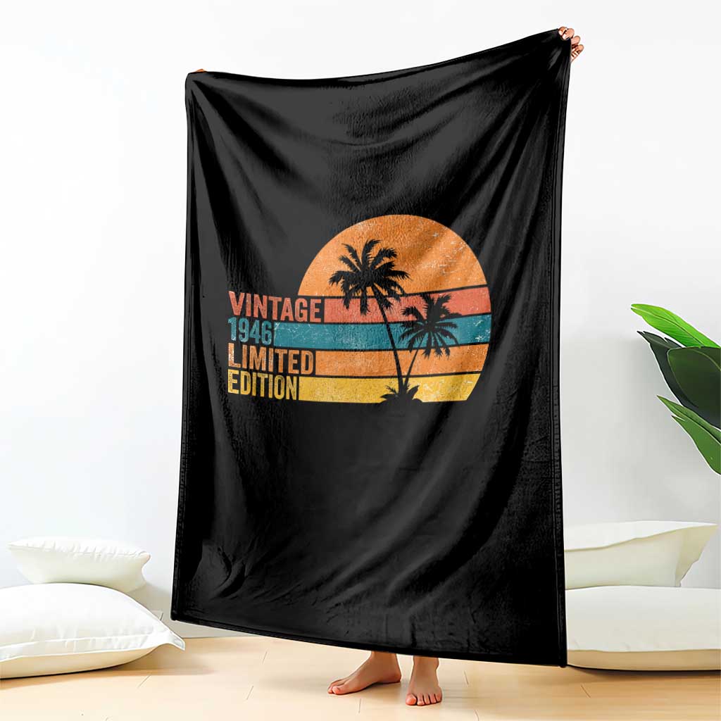 Vintage 1946 Limited Edition Throw Blanket Retro Sunset 80th Birthday 80 Year Old Gifts