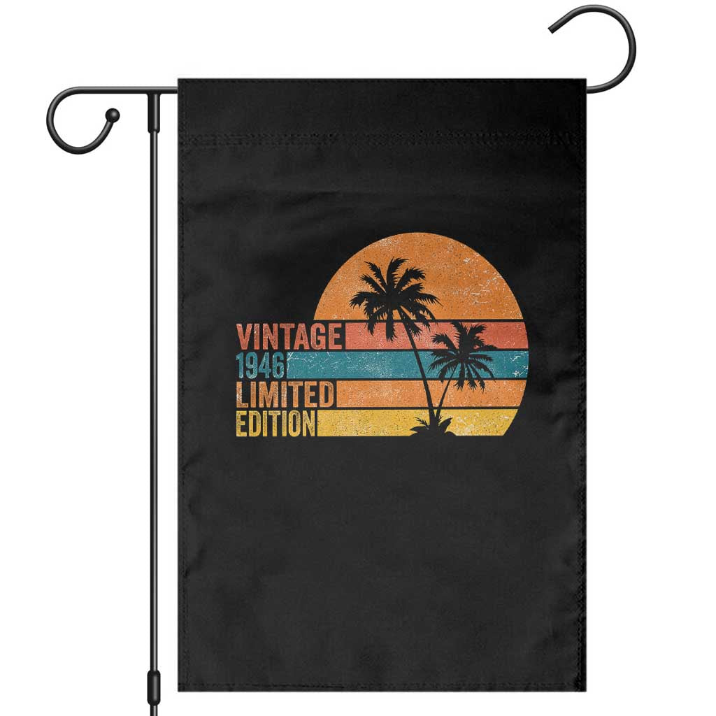 Vintage 1946 Limited Edition Garden Flag Retro Sunset 80th Birthday 80 Year Old Gifts