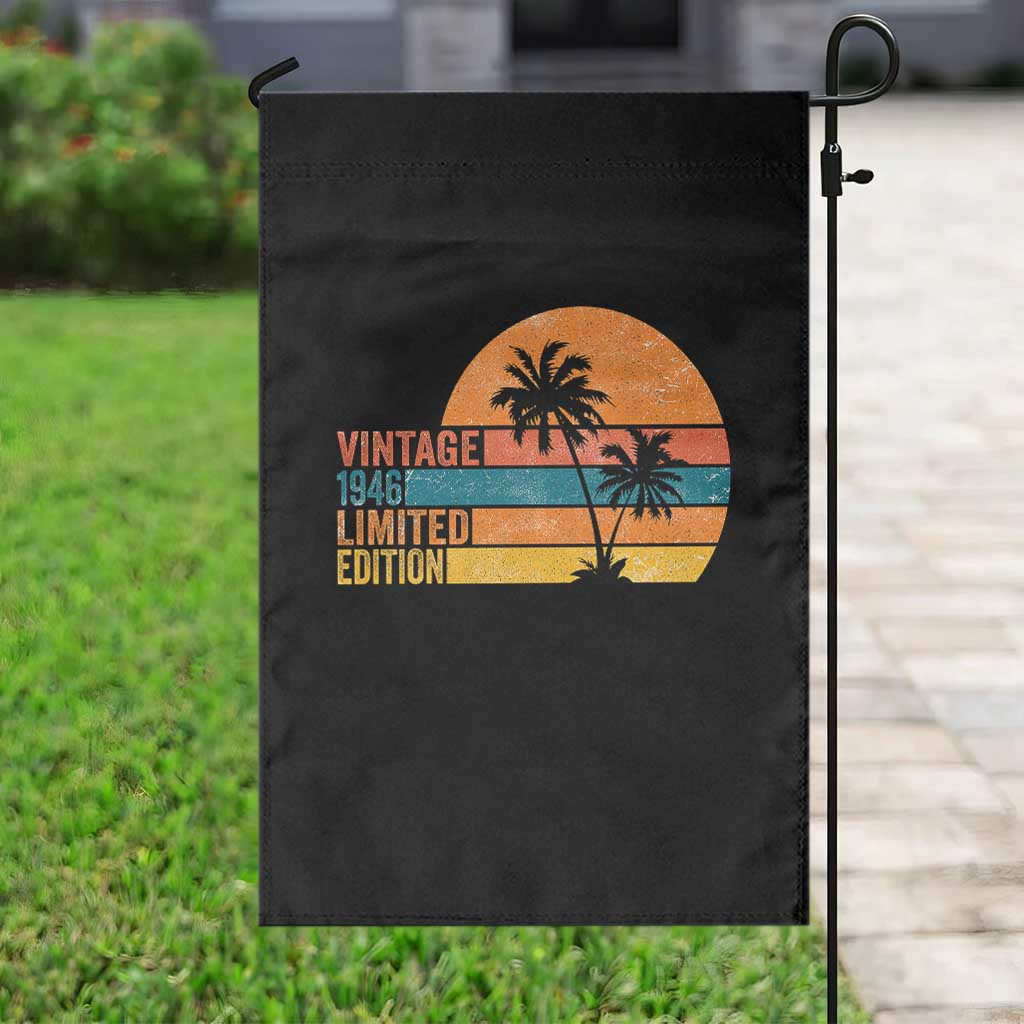 Vintage 1946 Limited Edition Garden Flag Retro Sunset 80th Birthday 80 Year Old Gifts