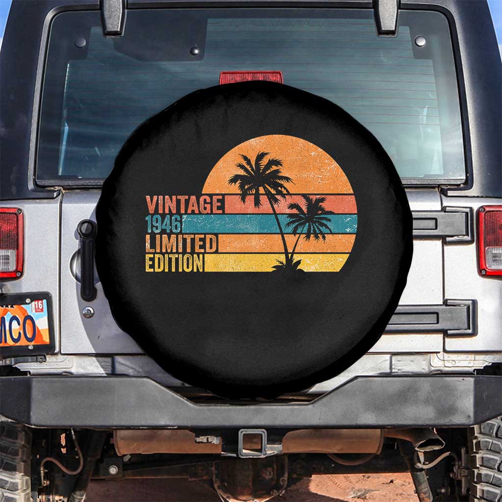 Vintage 1946 Limited Edition Spare Tire Cover Retro Sunset 80th Birthday 80 Year Old Gifts