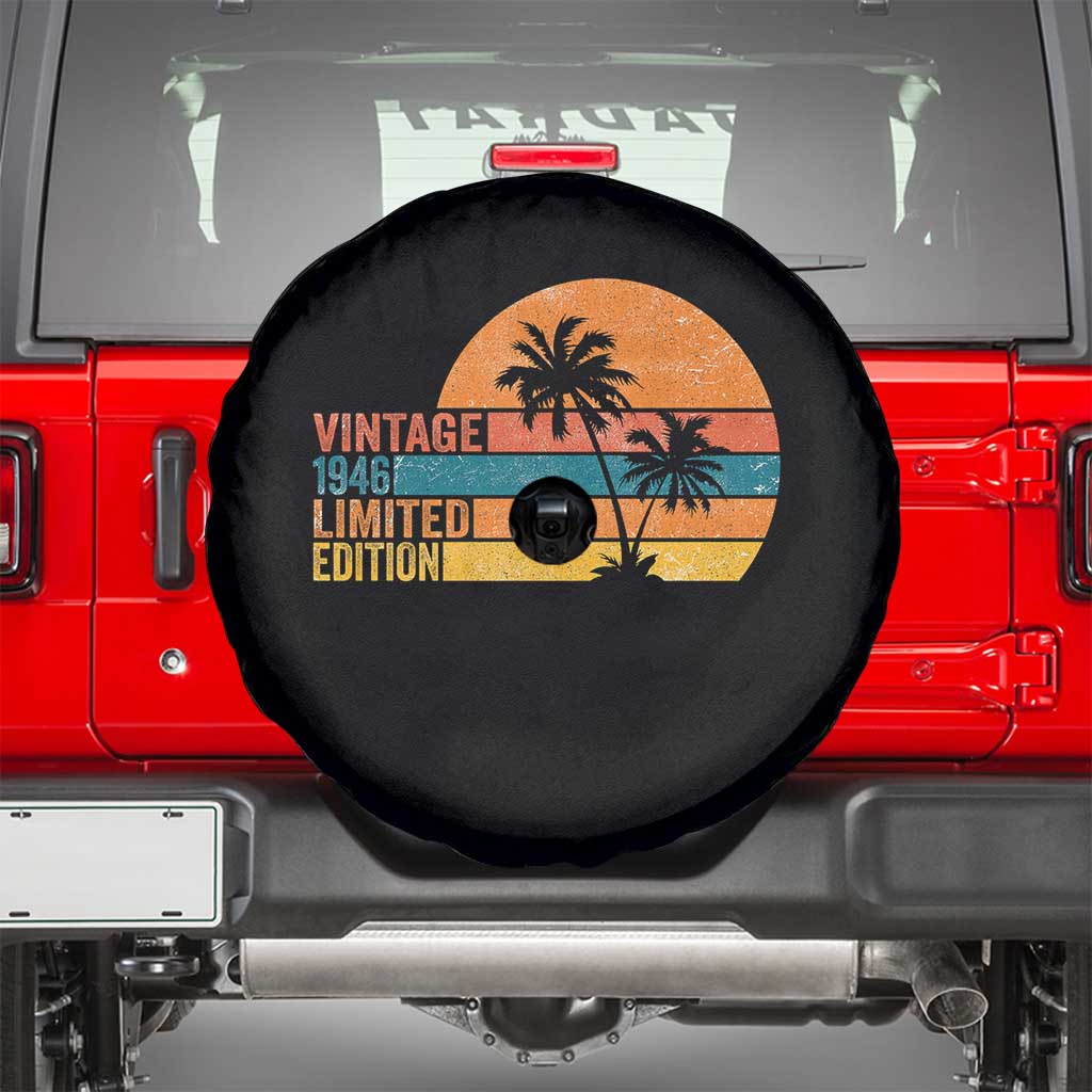 Vintage 1946 Limited Edition Spare Tire Cover Retro Sunset 80th Birthday 80 Year Old Gifts