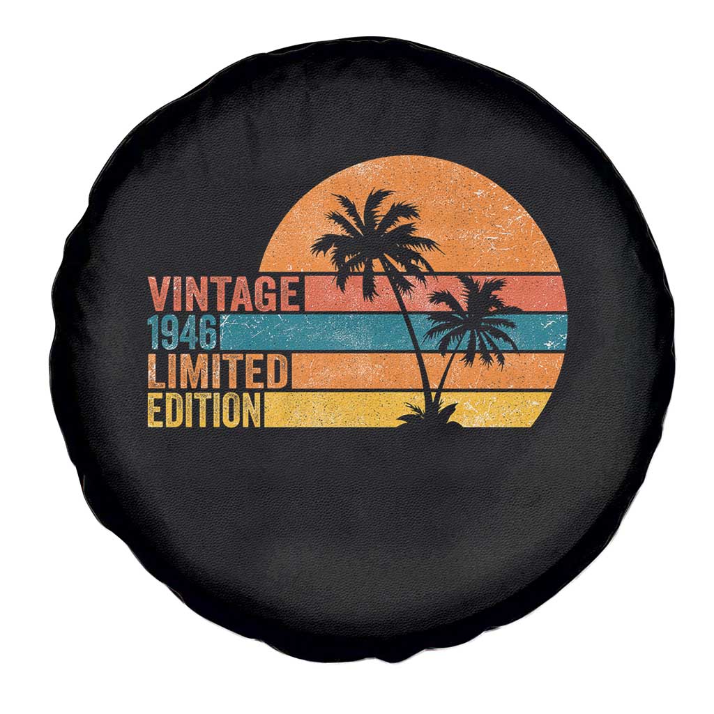 Vintage 1946 Limited Edition Spare Tire Cover Retro Sunset 80th Birthday 80 Year Old Gifts