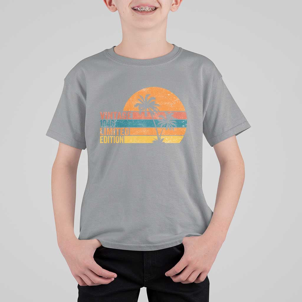 Vintage 1946 Limited Edition T Shirt For Kid Retro Sunset 80th Birthday 80 Year Old Gifts