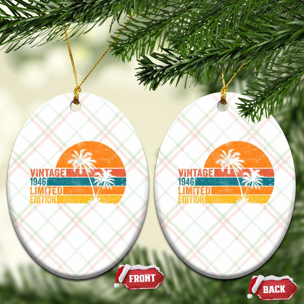 Vintage 1946 Limited Edition Ceramic Ornament Retro Sunset 80th Birthday 80 Year Old Gifts
