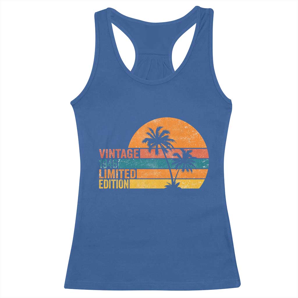 Vintage 1946 Limited Edition Racerback Tank Top Retro Sunset 80th Birthday 80 Year Old Gifts