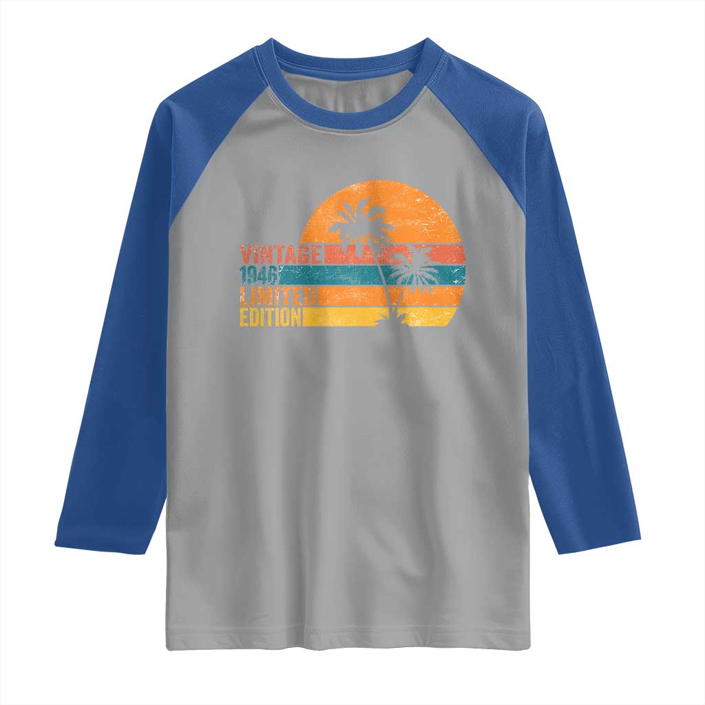 Vintage 1946 Limited Edition Raglan Shirt Retro Sunset 80th Birthday 80 Year Old Gifts