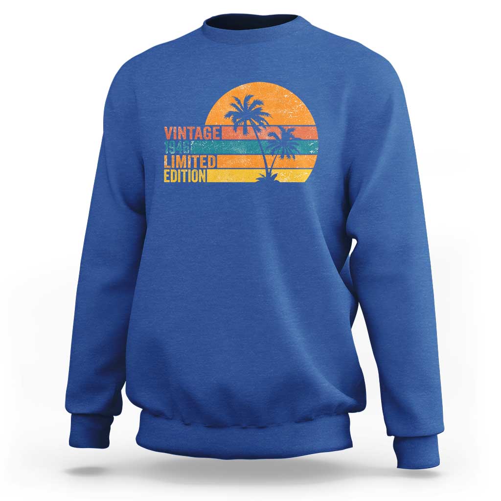 Vintage 1946 Limited Edition Sweatshirt Retro Sunset 80th Birthday 80 Year Old Gifts